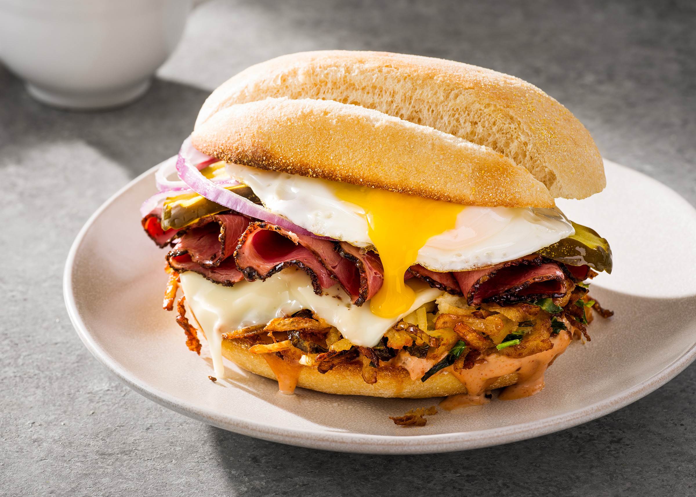Hot Pastrami & Egg Sandwich