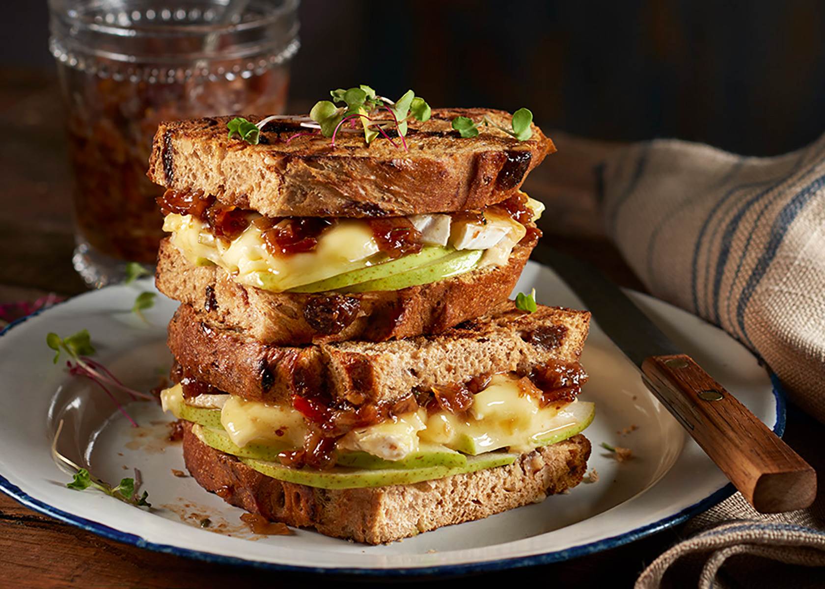 Brie, Pear & Bacon Jam Grilled Cheese Recipe