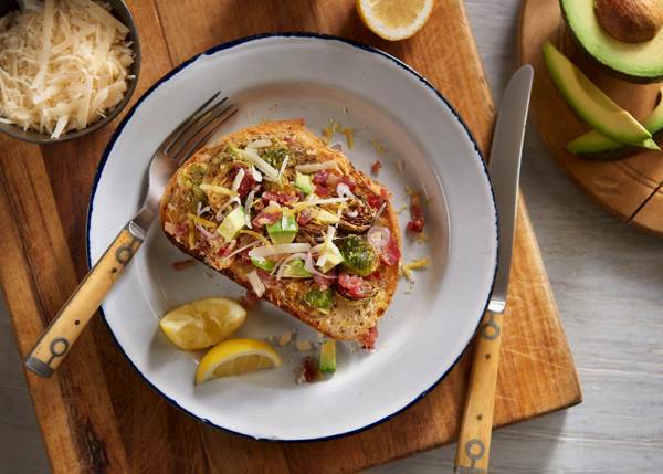 Brussels Sprouts Salad Grilled Toast Recipe