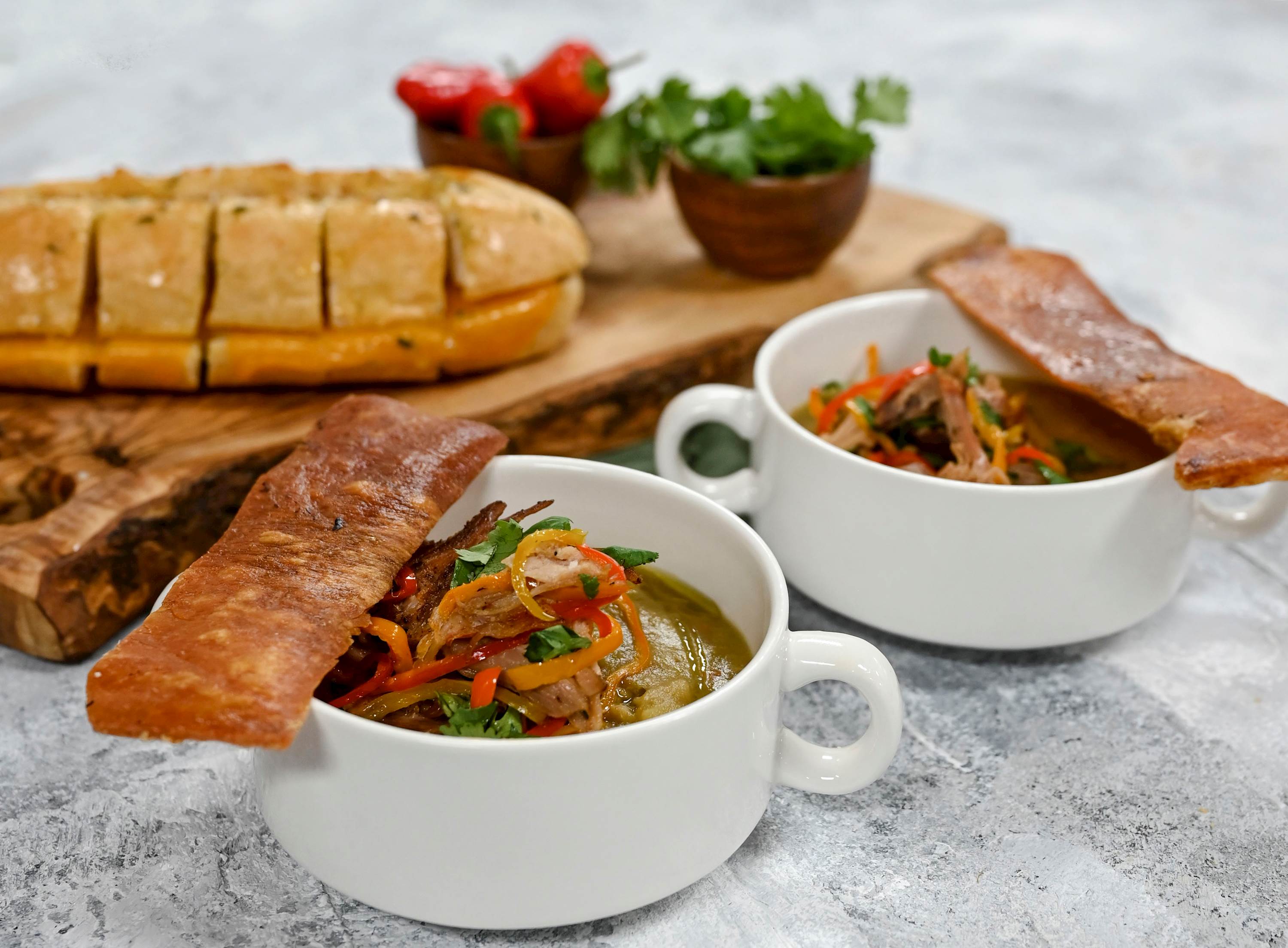 Split Pea Soup & Garlic Cheesy Cuban Bread Recipe