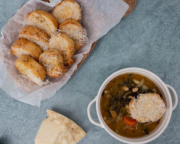Tuscan Ribollita Soup & Parmesan Crostinis Recipe